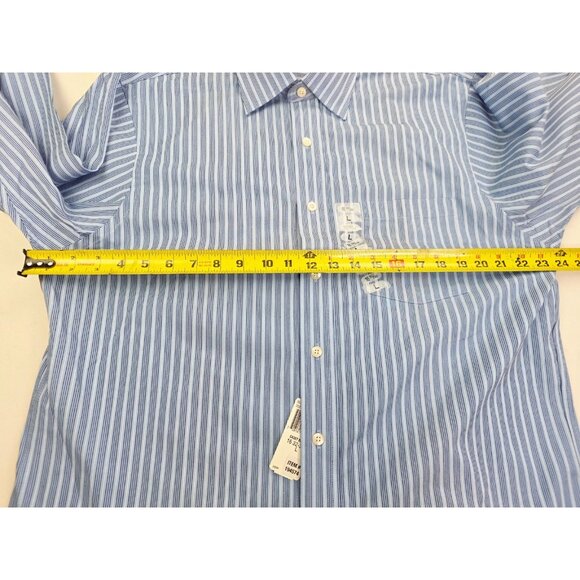 Michael Kors Size 16 32/33 Large Mens Blue White Stripe Spread Collar Shirt NWT - Picture 3 of 10